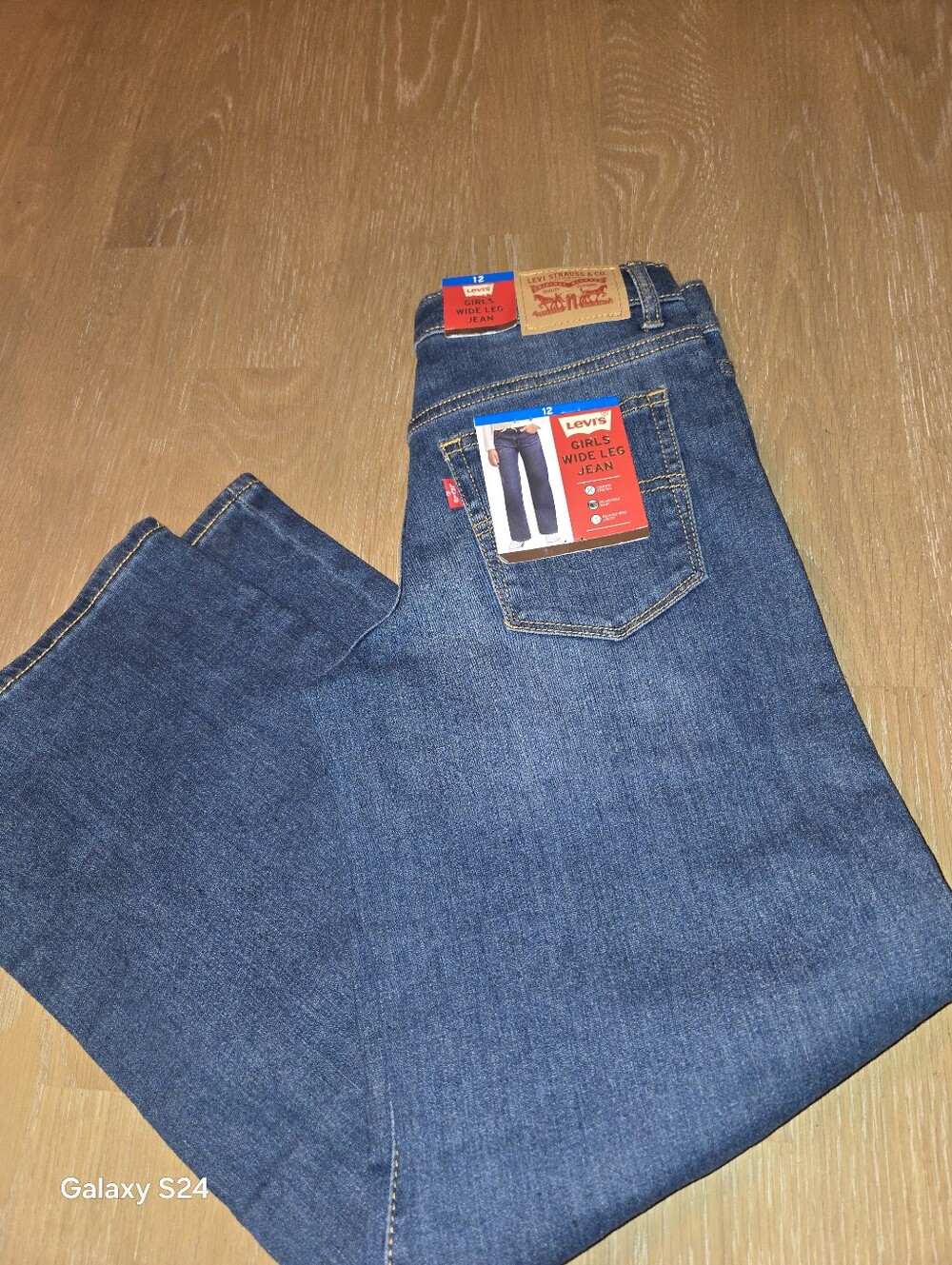 Levi's Girls Wide Leg Jean Jeans in Dark Blue Denim Dz 12 New